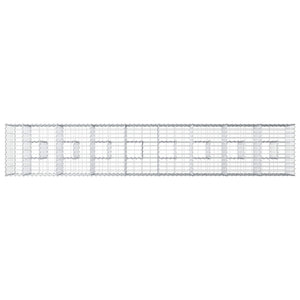Ανασηκωμένο κρεβάτι gabion 2 pcs Ασημί 340 x 60 x 55 εκ - Pakobazaar