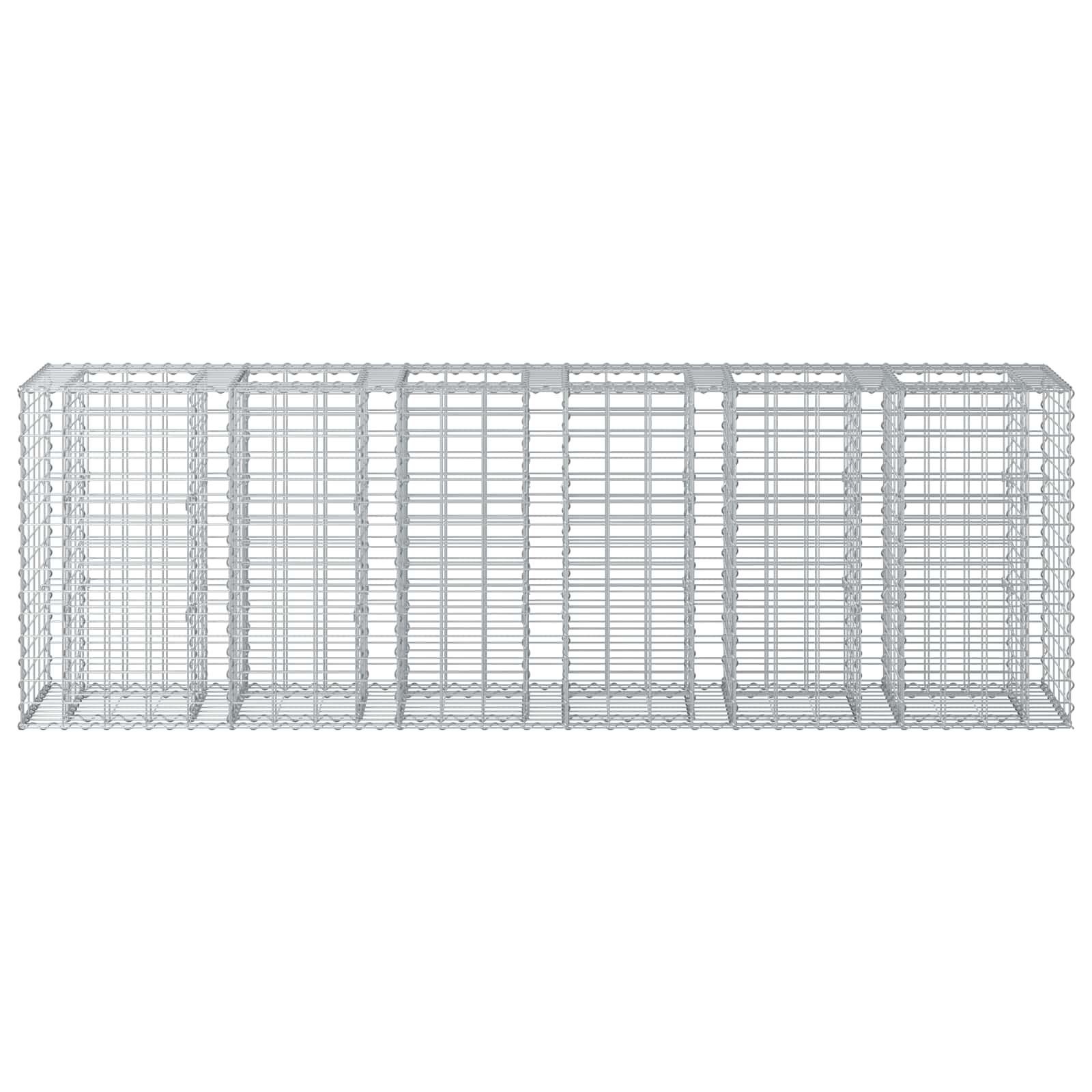 Ανασηκωμένο κρεβάτι gabion 2 pcs Ασημί 250 x 50 x 80 εκ - Pakobazaar