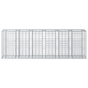 Ανασηκωμένο κρεβάτι gabion 2 pcs Ασημί 250 x 50 x 80 εκ - Pakobazaar