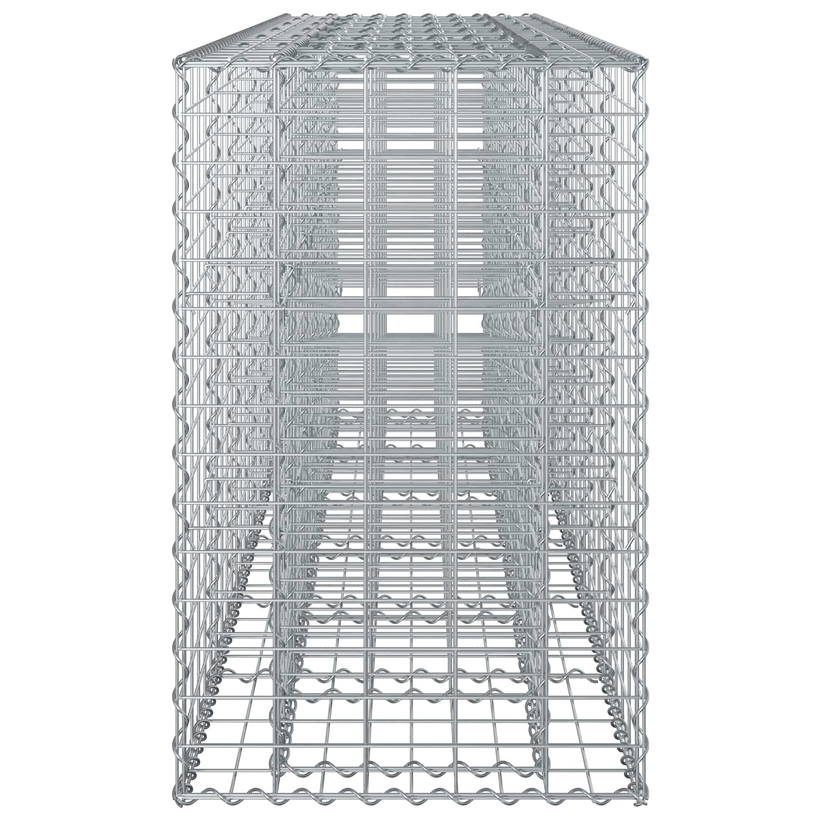 Ανασηκωμένο κρεβάτι gabion 2 pcs Ασημί 250 x 50 x 80 εκ - Pakobazaar