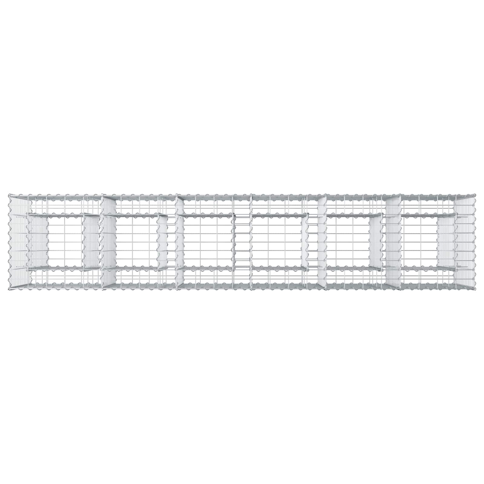 Ανασηκωμένο κρεβάτι gabion 2 pcs Ασημί 250 x 50 x 80 εκ - Pakobazaar