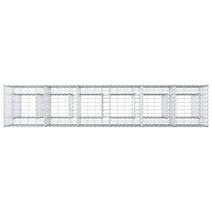 Ανασηκωμένο κρεβάτι gabion 2 pcs Ασημί 250 x 50 x 80 εκ - Pakobazaar