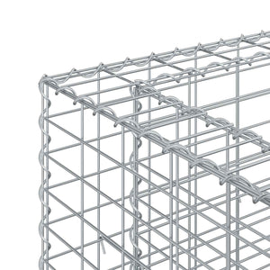 Ανασηκωμένο κρεβάτι gabion 2 pcs Ασημί 330 x 50 x 80 εκ - Pakobazaar