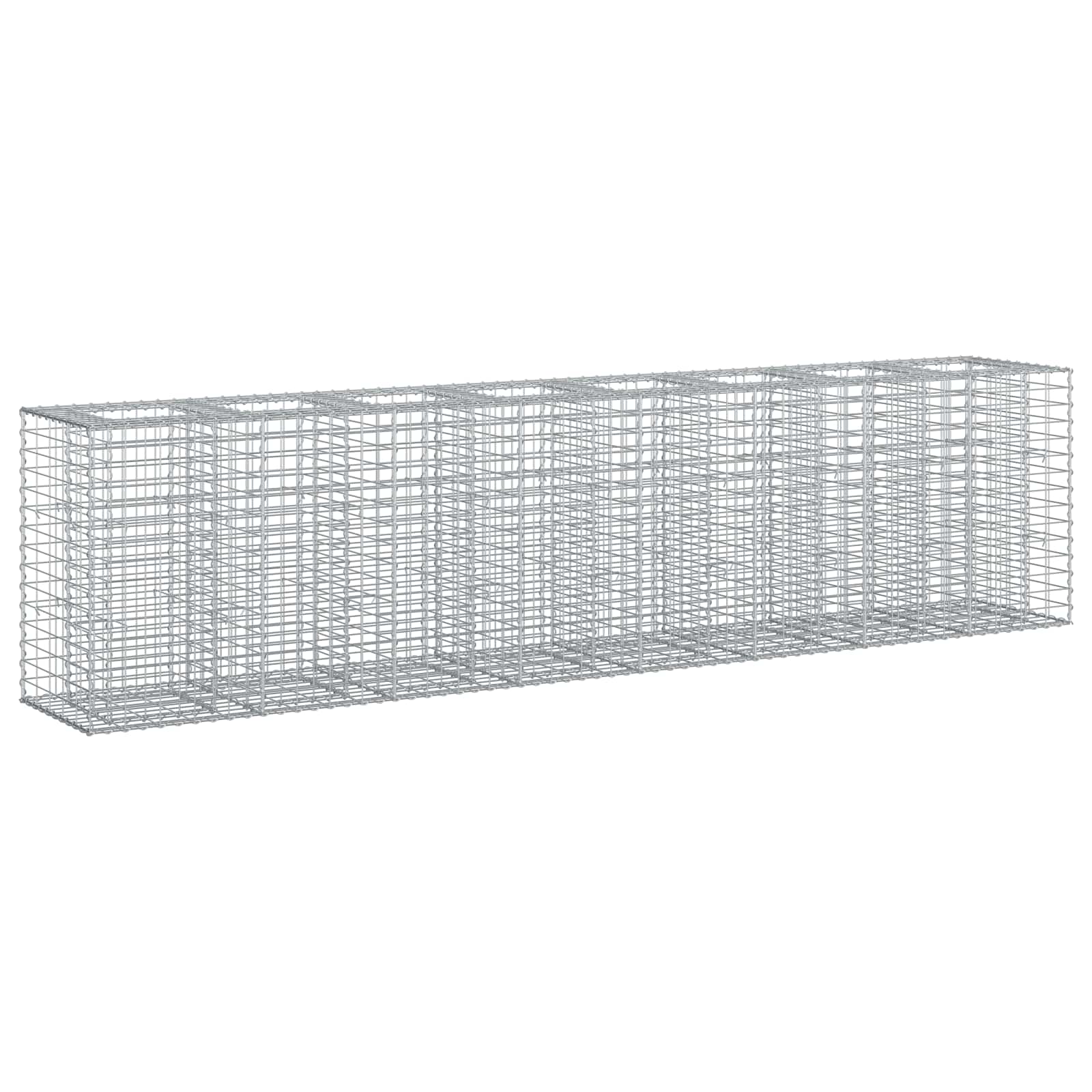 Ανασηκωμένο κρεβάτι gabion 2 pcs Ασημί 330 x 50 x 80 εκ - Pakobazaar