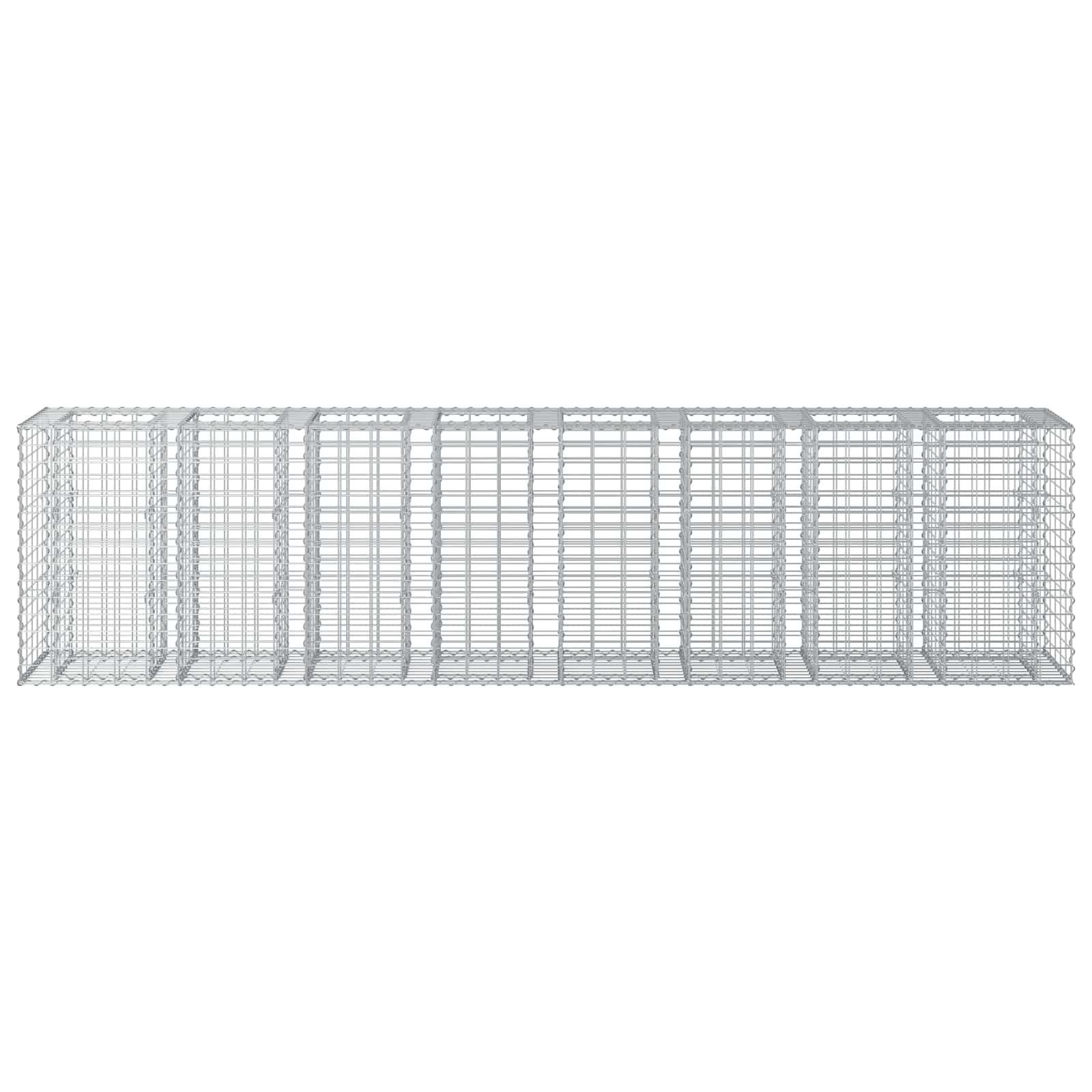 Ανασηκωμένο κρεβάτι gabion 2 pcs Ασημί 330 x 50 x 80 εκ - Pakobazaar