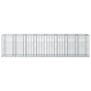 Ανασηκωμένο κρεβάτι gabion 2 pcs Ασημί 330 x 50 x 80 εκ - Pakobazaar