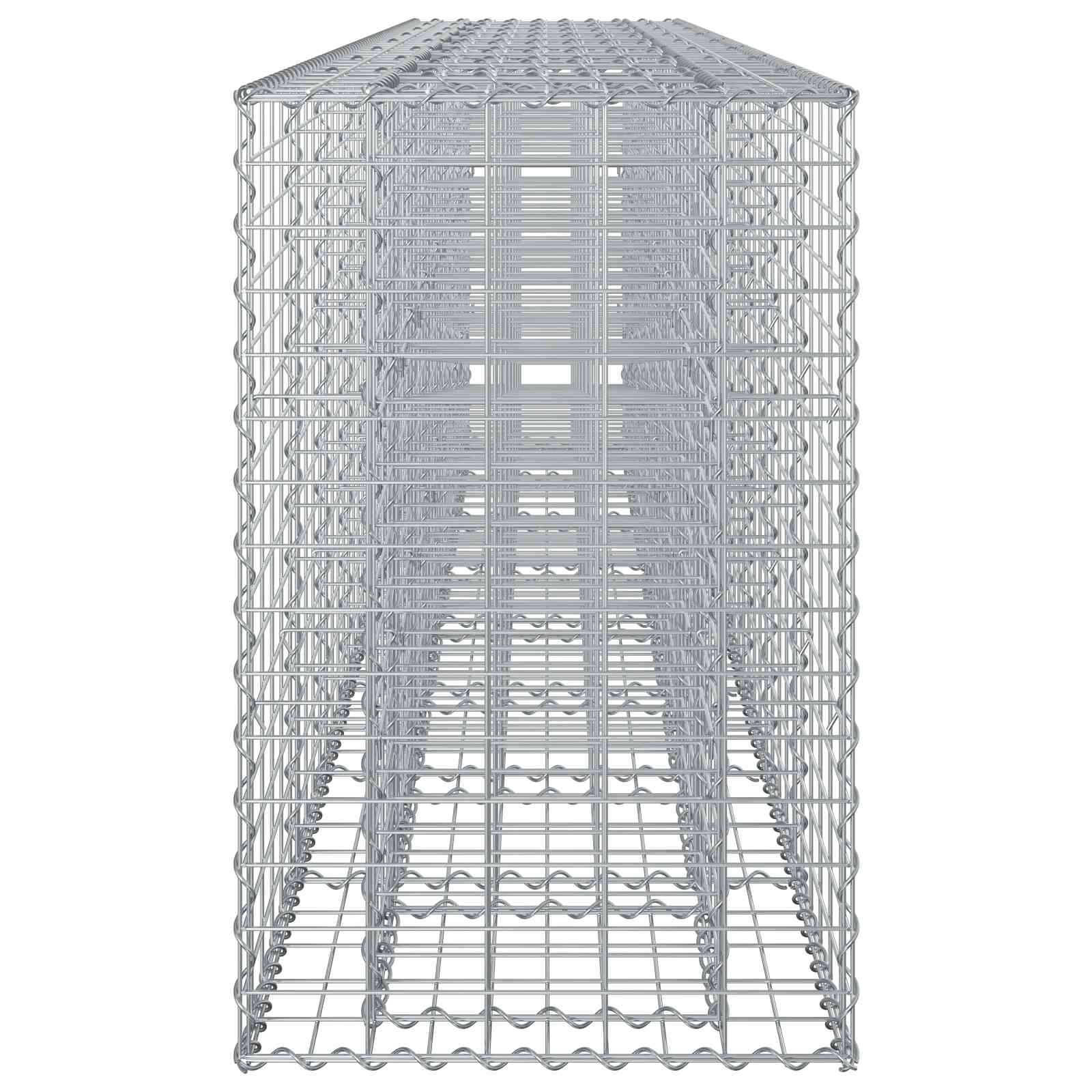 Ανασηκωμένο κρεβάτι gabion 2 pcs Ασημί 330 x 50 x 80 εκ - Pakobazaar