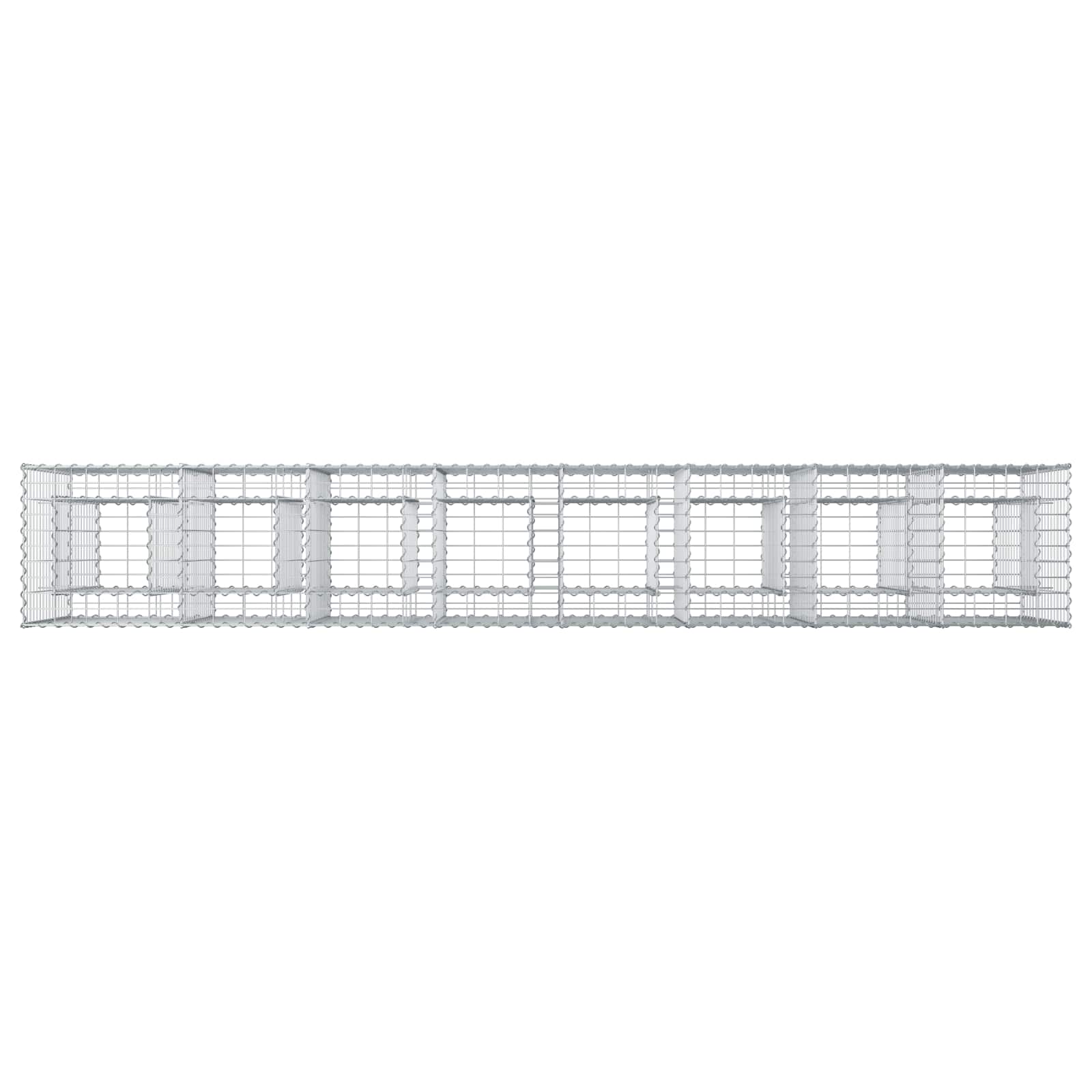 Ανασηκωμένο κρεβάτι gabion 2 pcs Ασημί 330 x 50 x 80 εκ - Pakobazaar