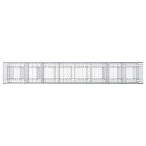 Ανασηκωμένο κρεβάτι gabion 2 pcs Ασημί 330 x 50 x 80 εκ - Pakobazaar