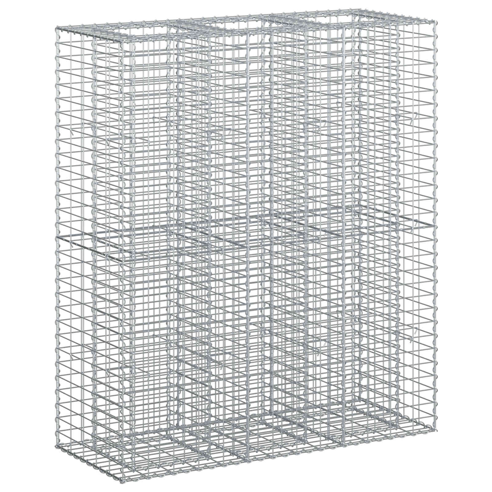 Ανασηκωμένο κρεβάτι gabion 2 pcs Ασημί 130 x 50 x 150 εκ - Pakobazaar
