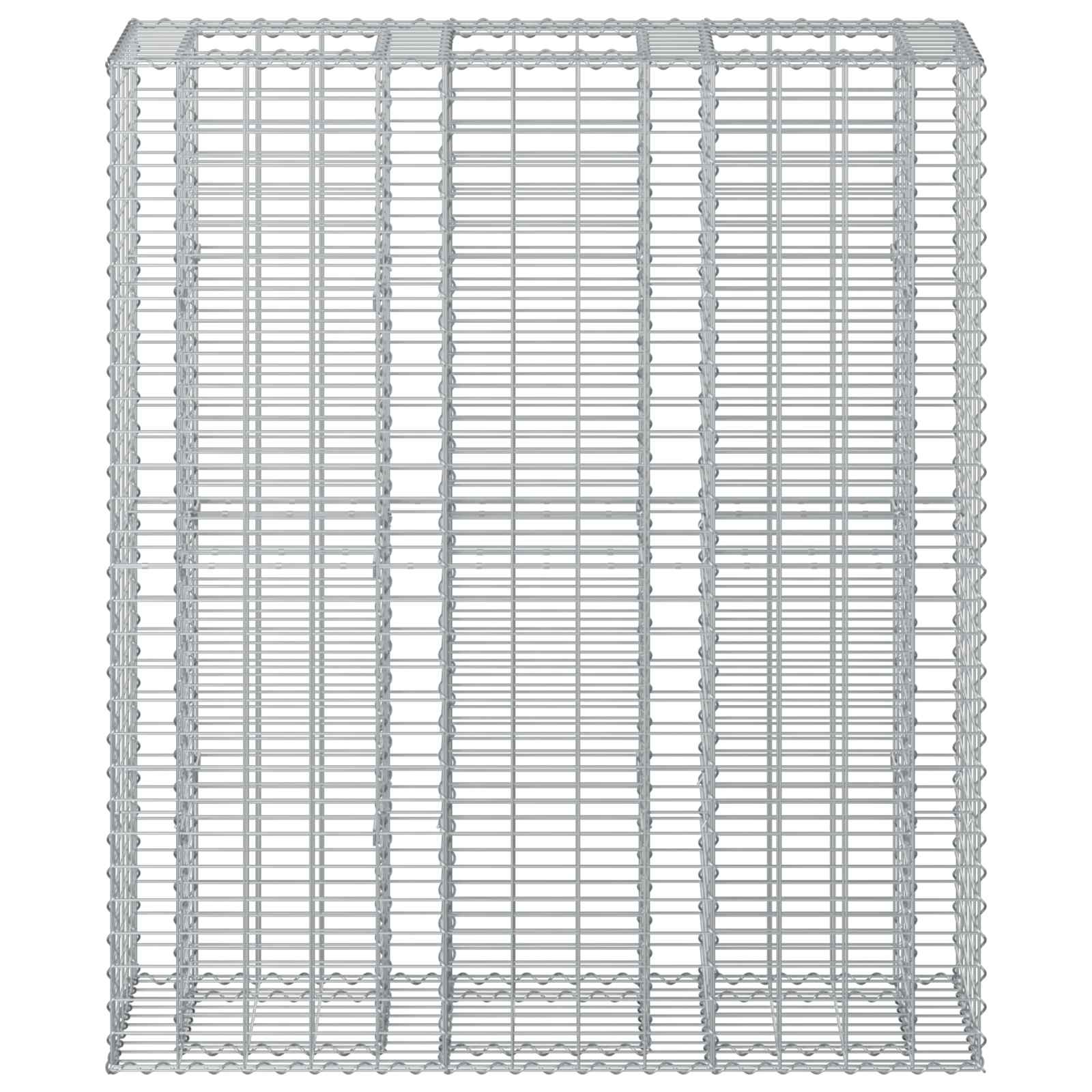 Ανασηκωμένο κρεβάτι gabion 2 pcs Ασημί 130 x 50 x 150 εκ - Pakobazaar