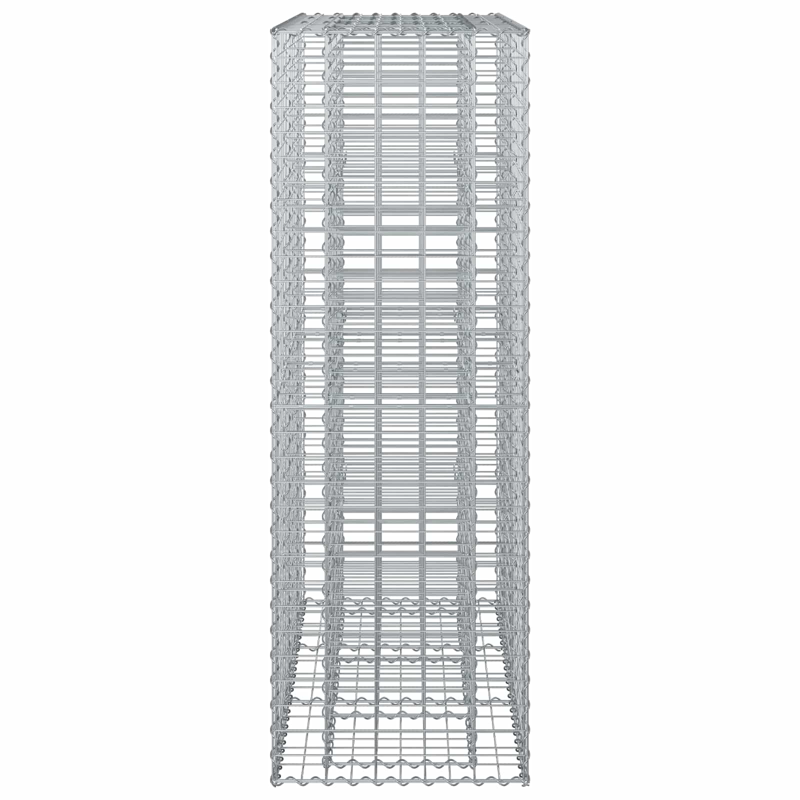 Ανασηκωμένο κρεβάτι gabion 2 pcs Ασημί 130 x 50 x 150 εκ - Pakobazaar