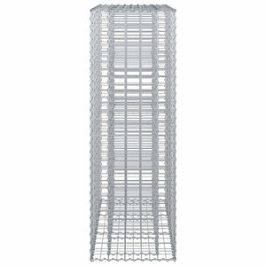 Ανασηκωμένο κρεβάτι gabion 2 pcs Ασημί 130 x 50 x 150 εκ - Pakobazaar