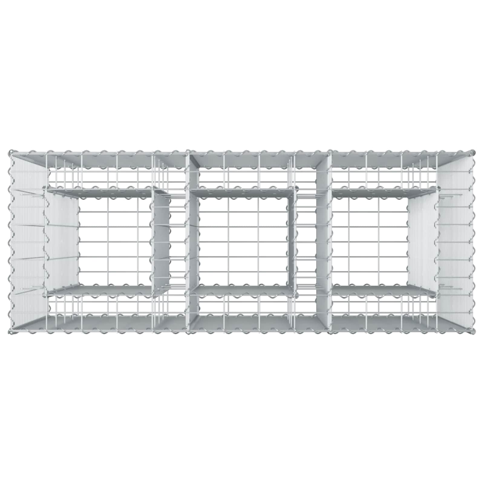 Ανασηκωμένο κρεβάτι gabion 2 pcs Ασημί 130 x 50 x 150 εκ - Pakobazaar