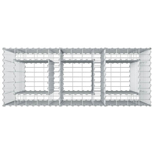 Ανασηκωμένο κρεβάτι gabion 2 pcs Ασημί 130 x 50 x 150 εκ - Pakobazaar