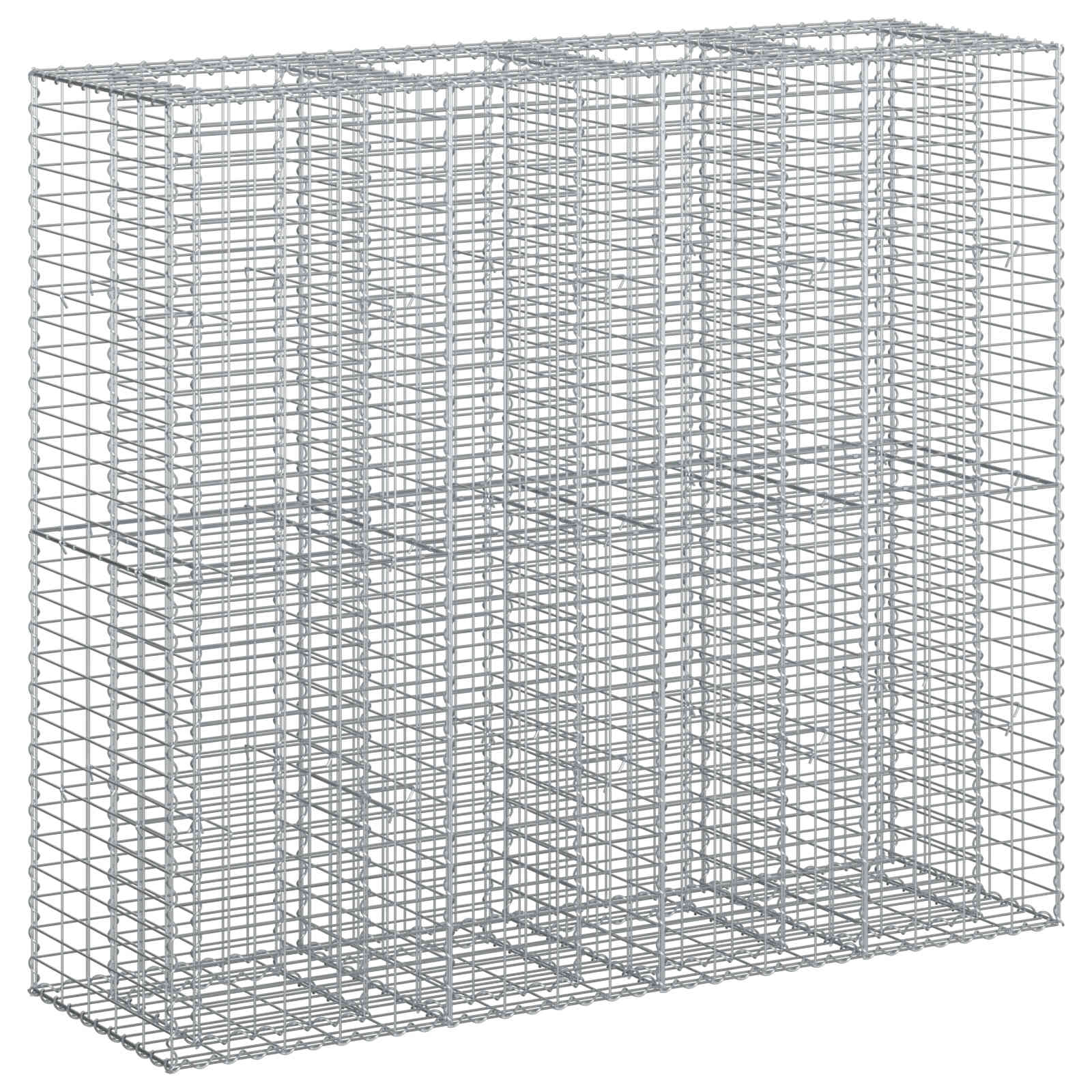 Ανασηκωμένο κρεβάτι gabion 2 pcs Ασημί 170 x 50 x 150 εκ - Pakobazaar