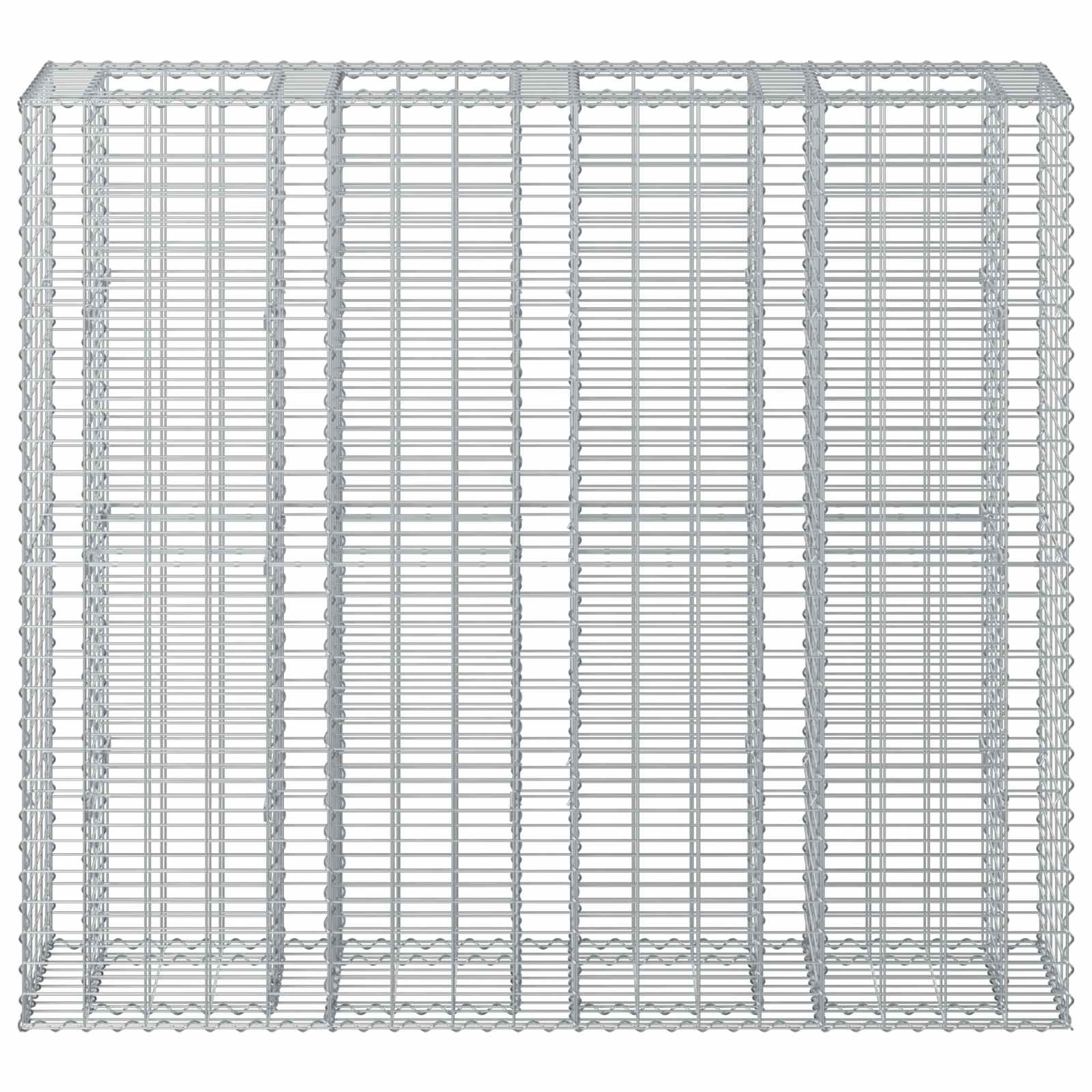 Ανασηκωμένο κρεβάτι gabion 2 pcs Ασημί 170 x 50 x 150 εκ - Pakobazaar