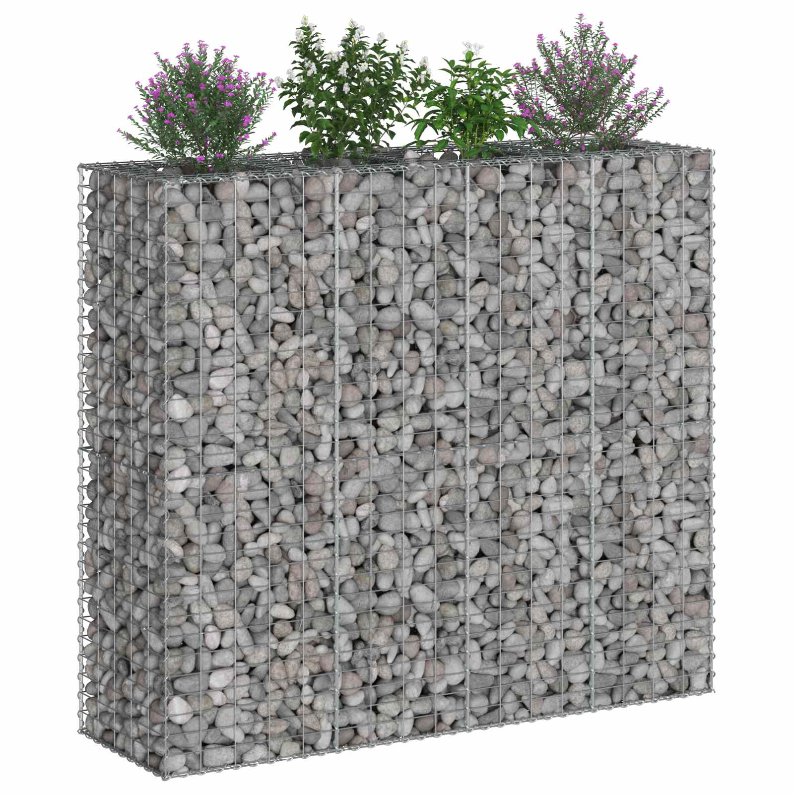 Ανασηκωμένο κρεβάτι gabion 2 pcs Ασημί 170 x 50 x 150 εκ - Pakobazaar