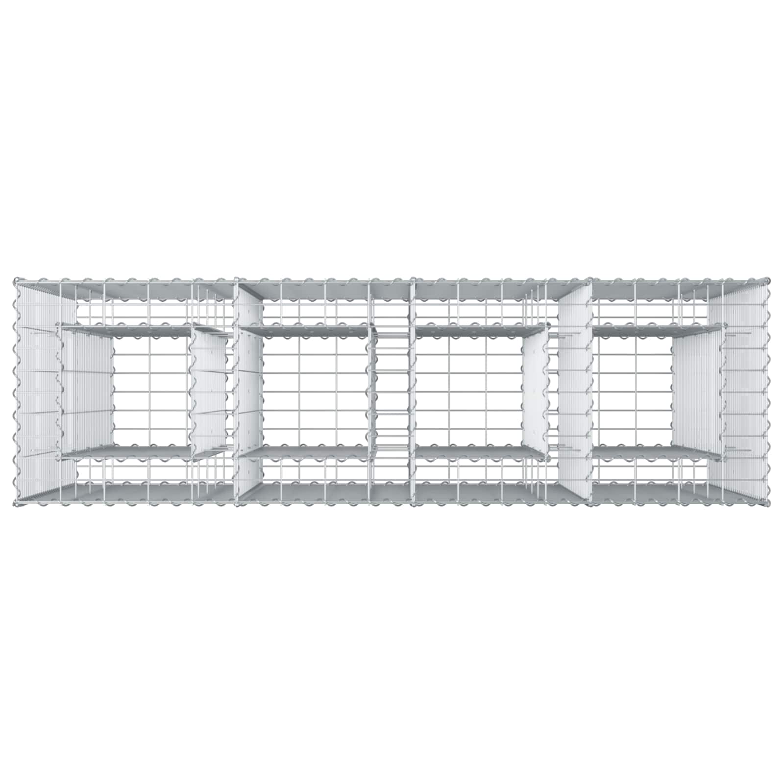 Ανασηκωμένο κρεβάτι gabion 2 pcs Ασημί 170 x 50 x 150 εκ - Pakobazaar