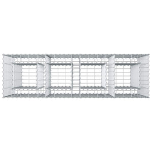 Ανασηκωμένο κρεβάτι gabion 2 pcs Ασημί 170 x 50 x 150 εκ - Pakobazaar