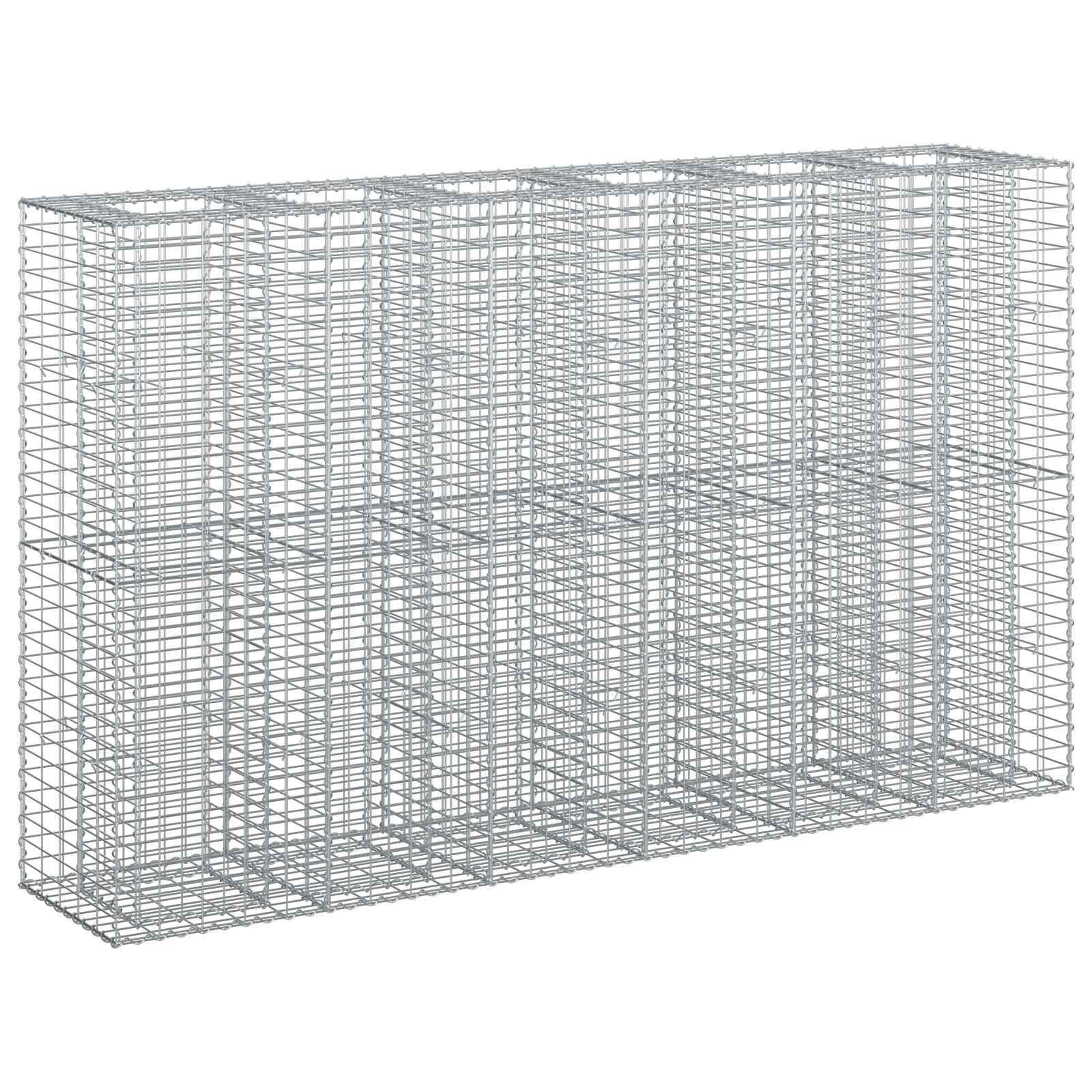 Ανασηκωμένο κρεβάτι gabion 3 pcs Ασημί 250 x 50 x 150 εκ - Pakobazaar
