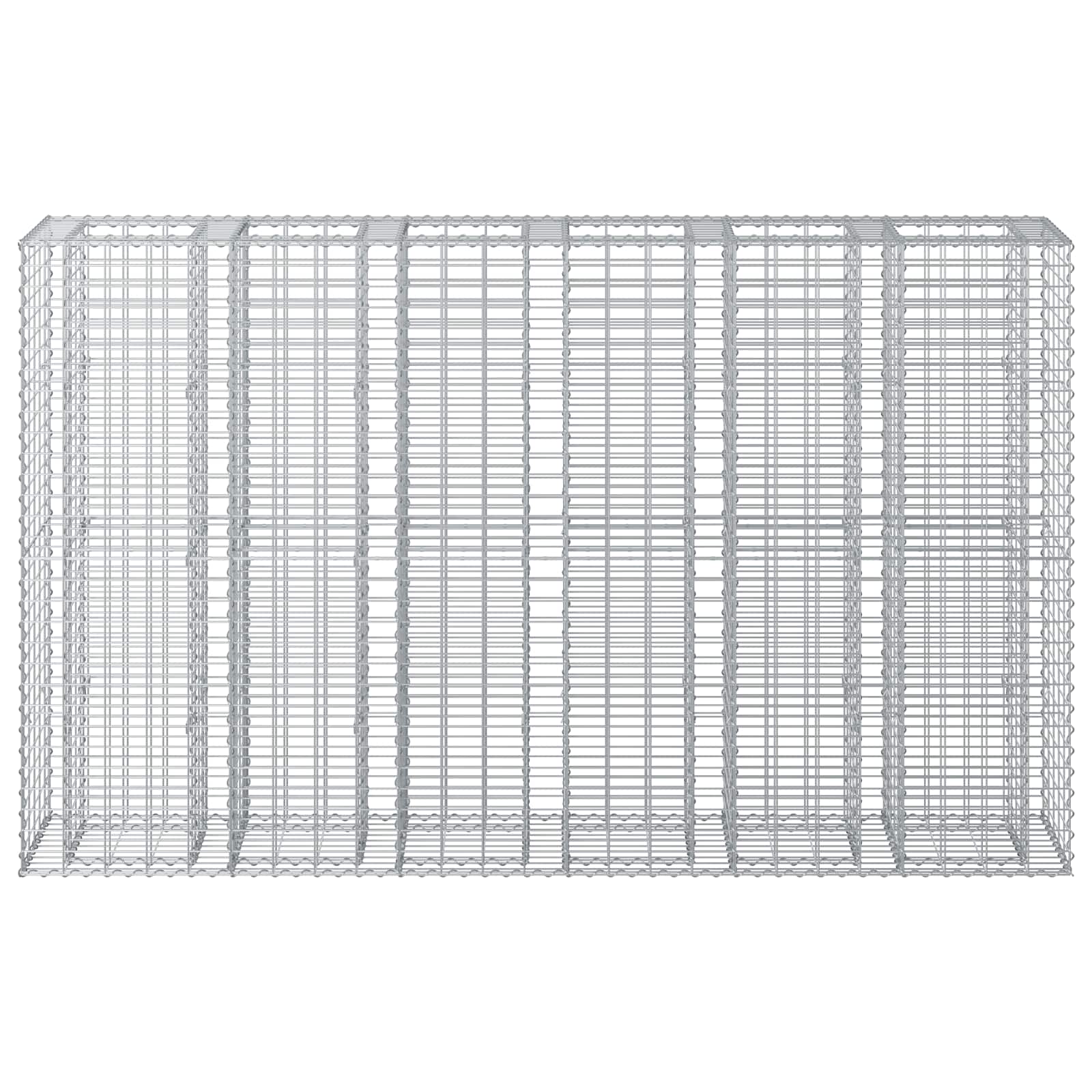 Ανασηκωμένο κρεβάτι gabion 3 pcs Ασημί 250 x 50 x 150 εκ - Pakobazaar