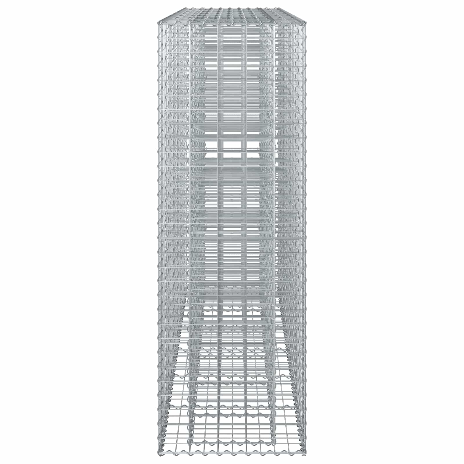 Ανασηκωμένο κρεβάτι gabion 3 pcs Ασημί 250 x 50 x 150 εκ - Pakobazaar