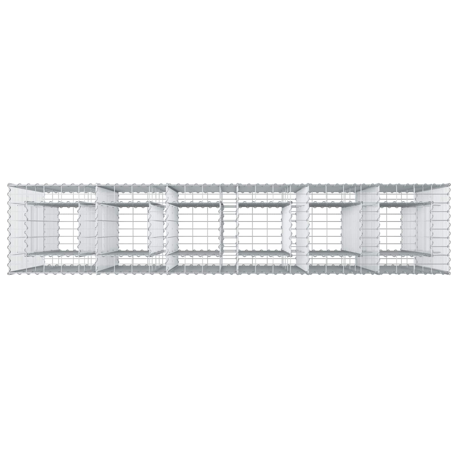 Ανασηκωμένο κρεβάτι gabion 3 pcs Ασημί 250 x 50 x 150 εκ - Pakobazaar