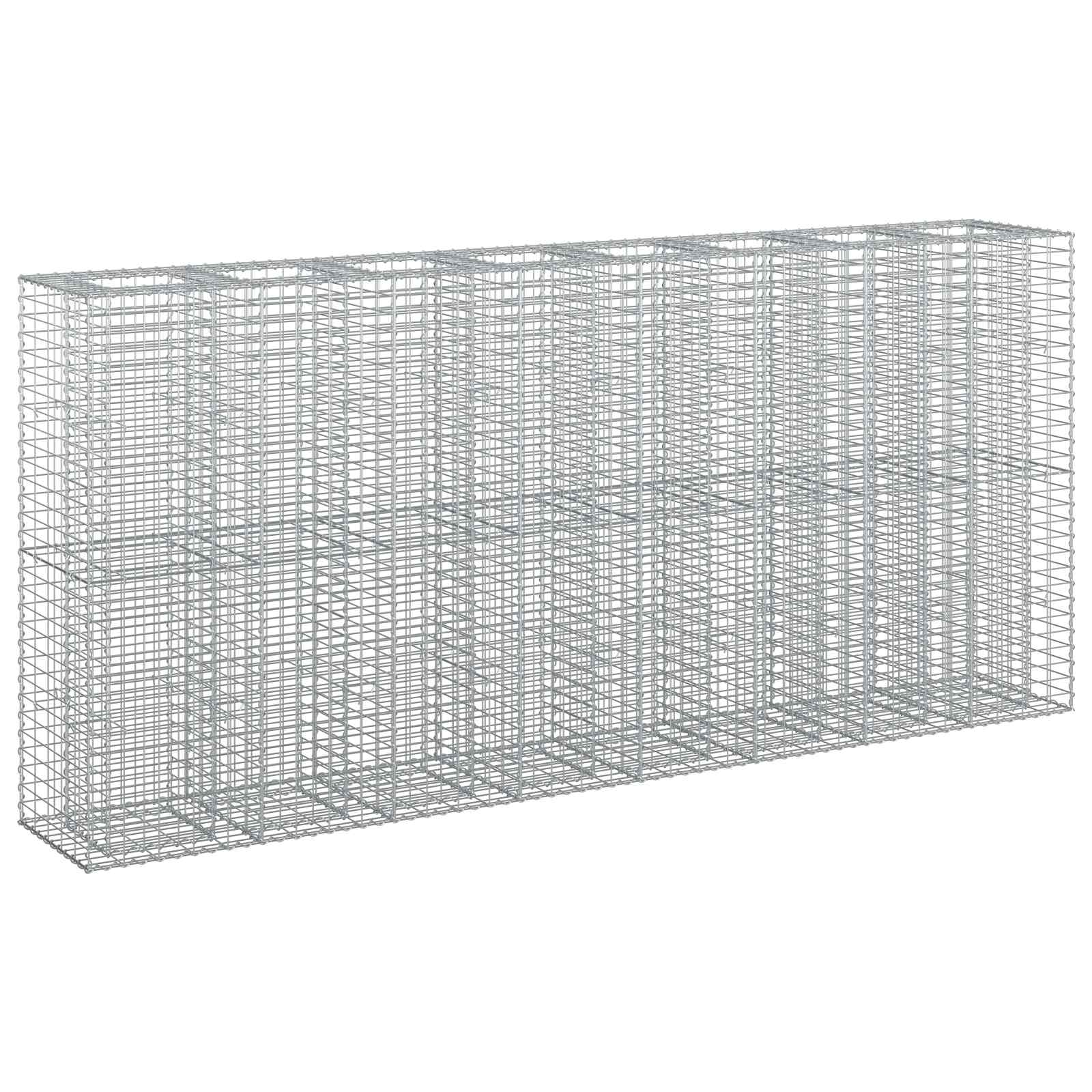 Ανασηκωμένο κρεβάτι gabion 4 pcs Ασημί 330 x 50 x 150 εκ - Pakobazaar