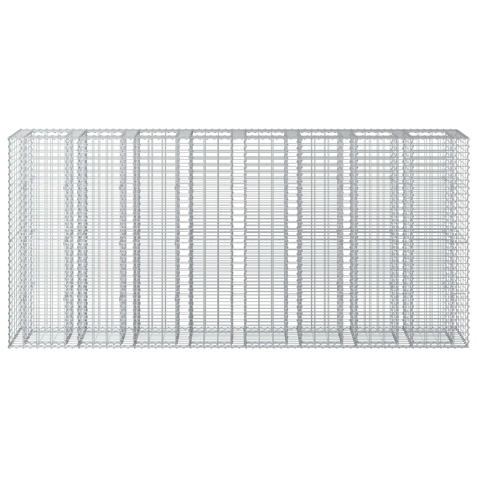 Ανασηκωμένο κρεβάτι gabion 4 pcs Ασημί 330 x 50 x 150 εκ - Pakobazaar