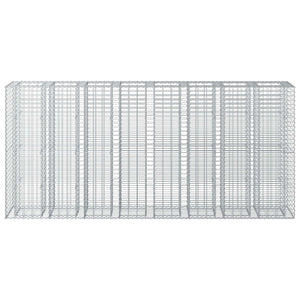Ανασηκωμένο κρεβάτι gabion 4 pcs Ασημί 330 x 50 x 150 εκ - Pakobazaar