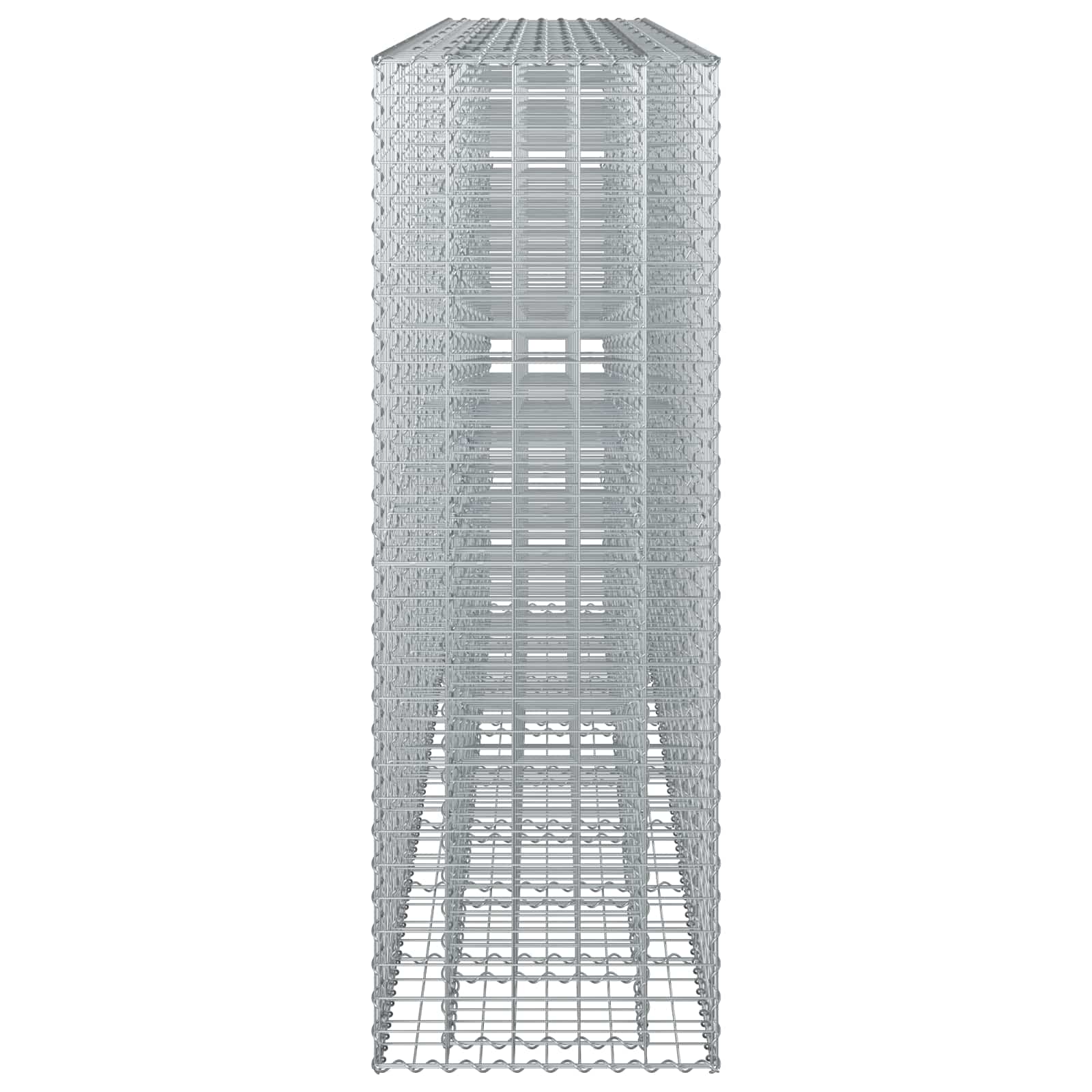Ανασηκωμένο κρεβάτι gabion 4 pcs Ασημί 330 x 50 x 150 εκ - Pakobazaar
