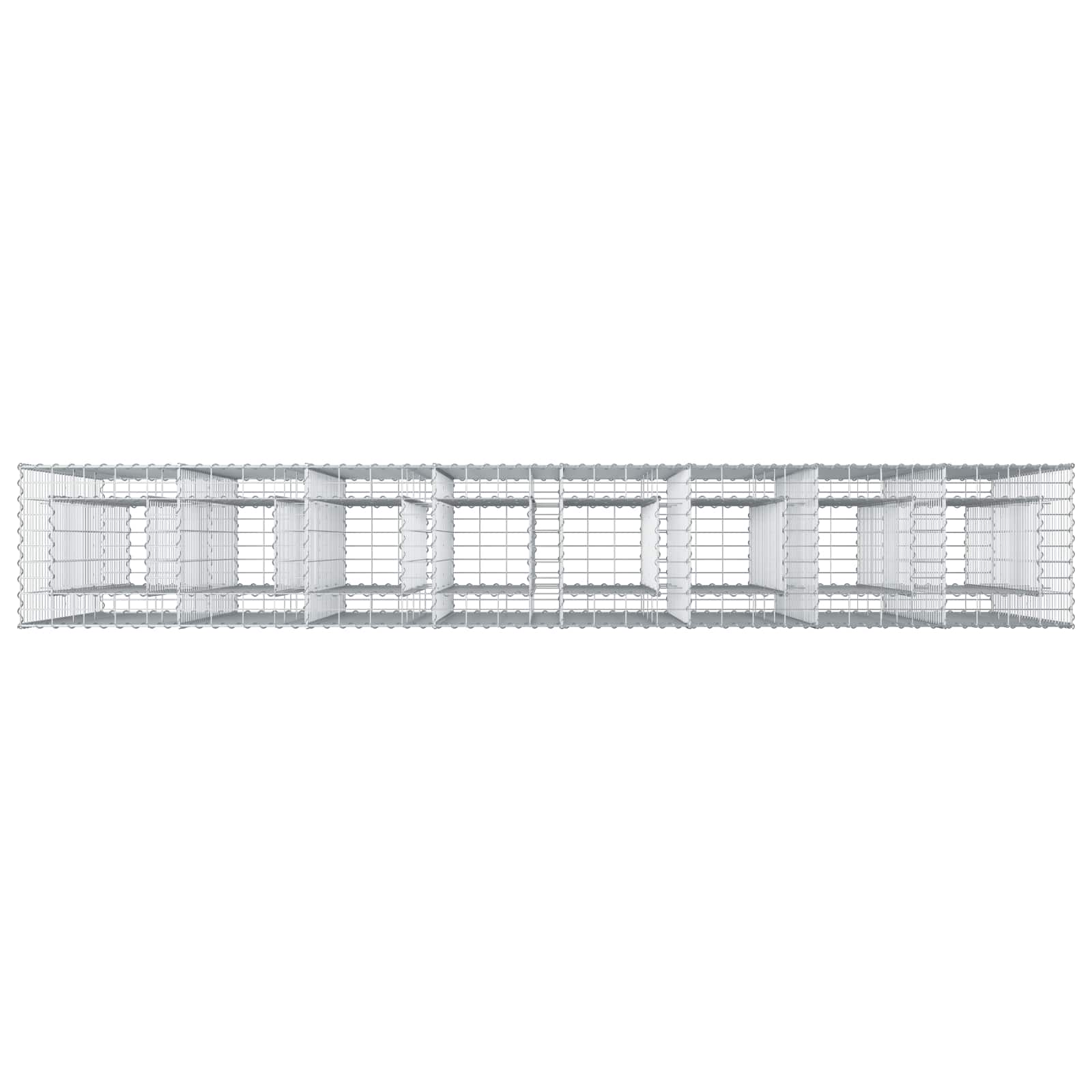 Ανασηκωμένο κρεβάτι gabion 4 pcs Ασημί 330 x 50 x 150 εκ - Pakobazaar