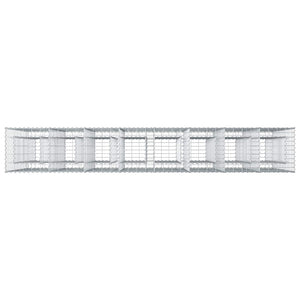 Ανασηκωμένο κρεβάτι gabion 4 pcs Ασημί 330 x 50 x 150 εκ - Pakobazaar