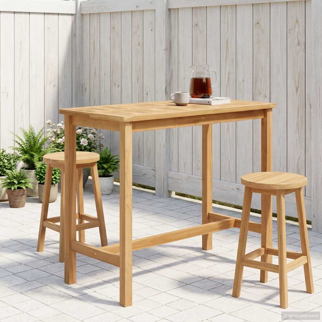 Τραπέζι μπαρ Φυσικό 110 x 60 x 105 cm Στερεό Τίκ - Pakobazaar