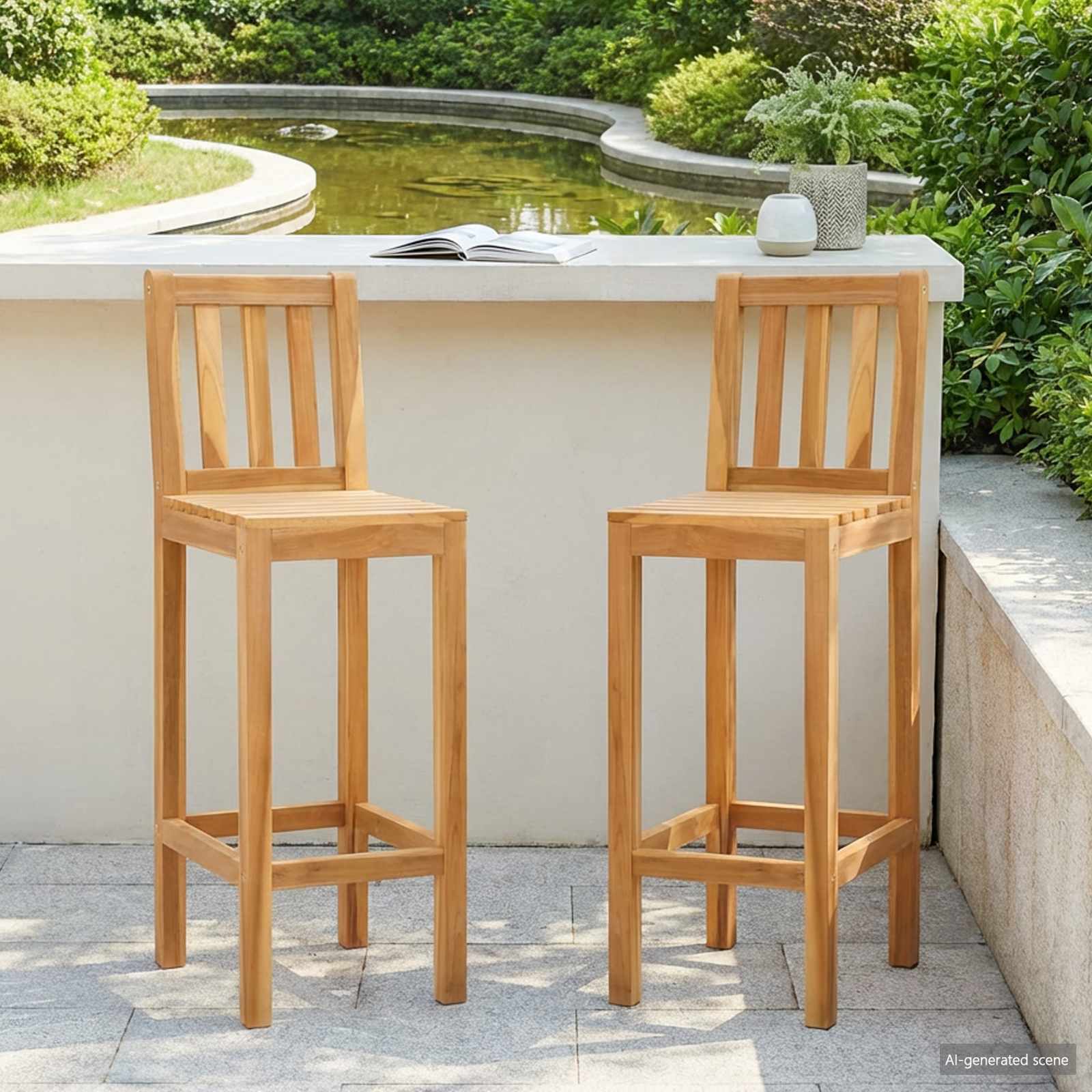 Καρέκλα Μπαρ 2 pcs Ανέπεξεργαστο 35 x 45 x 110 εκ. - Pakobazaar