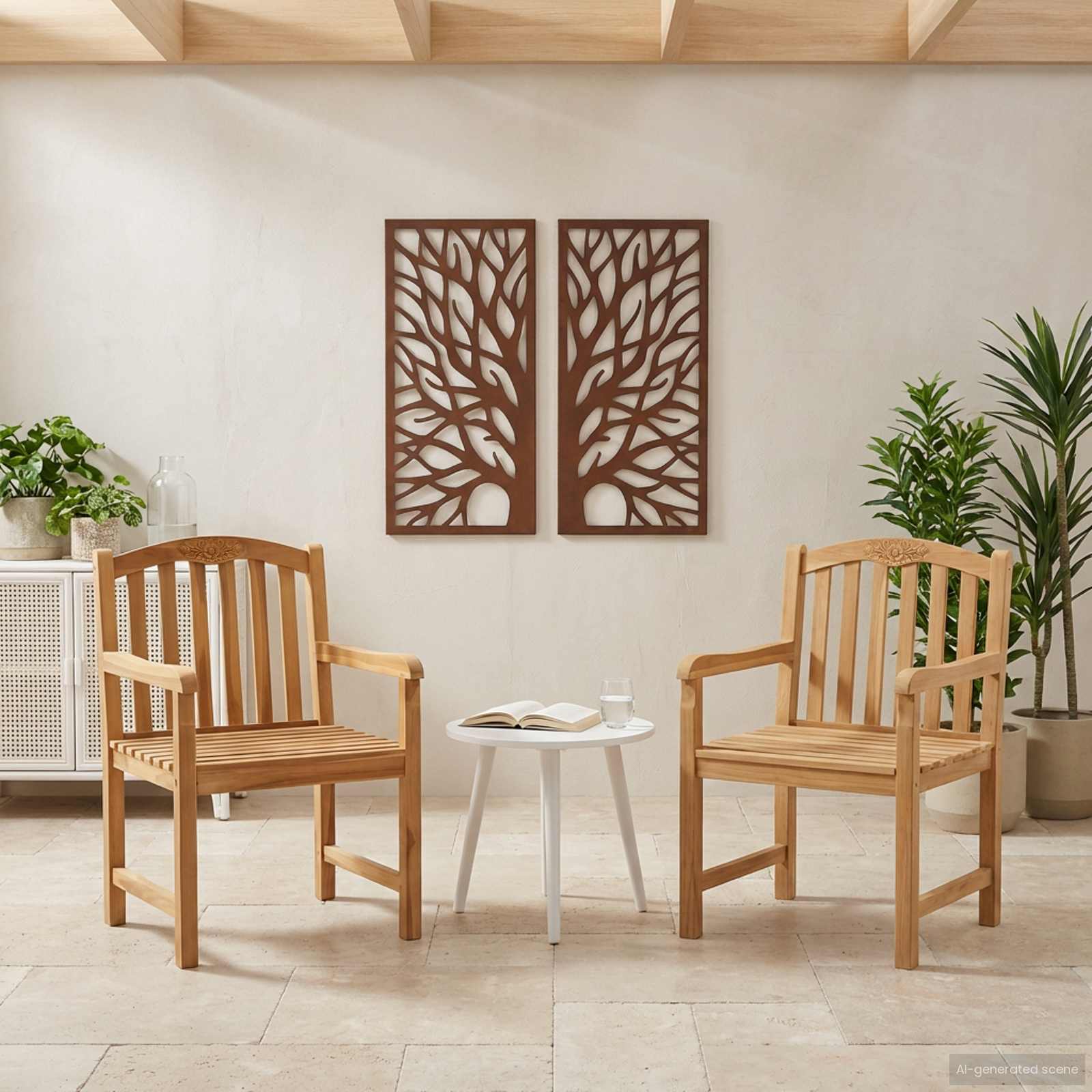 Χειροποίητη καρέκλα ροζ 2 pcs Φυσικό 58 x 60 x 90 εκ - Pakobazaar