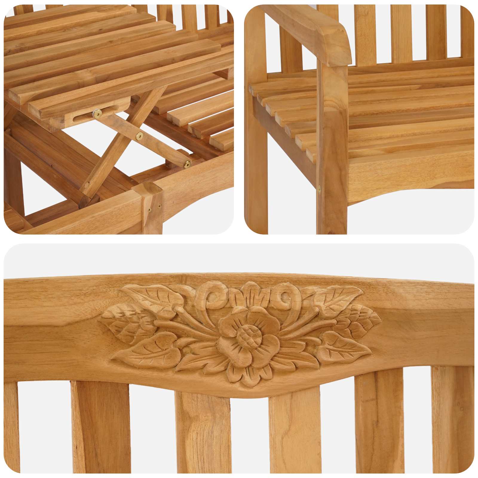 Χειροποίητη Ροζ Παγκάκι Φυσικό 150,5 x 60 x 95 εκ - Pakobazaar