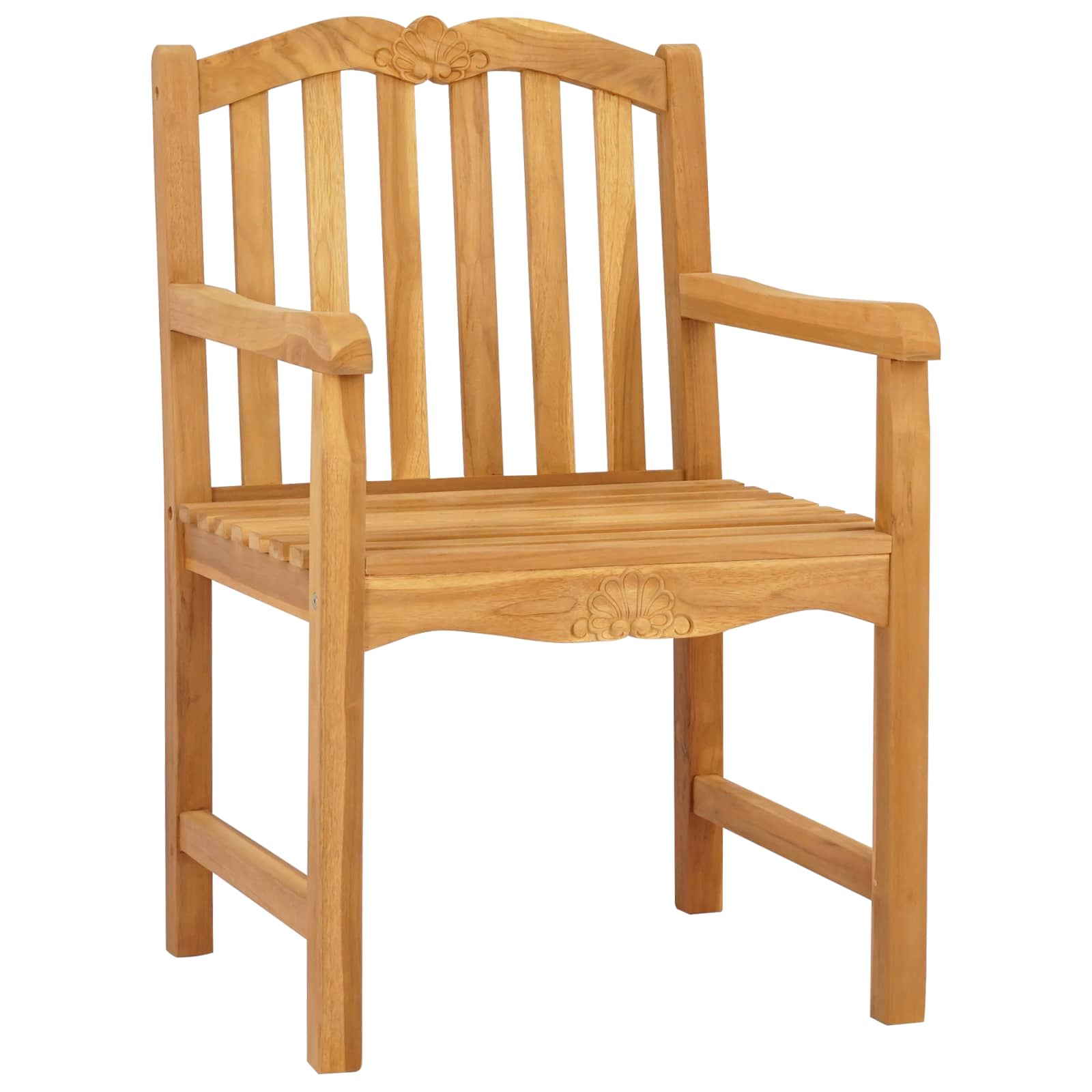 Καρέκλα Κήπου 2 pcs Φυσικό 58 x 60 x 93 εκ Στερεό Ξύλο Τίκ - Pakobazaar