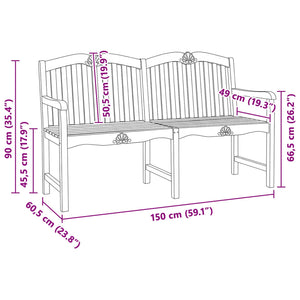 Χειροποίητη Ροζ Παγκάκι Φυσικό 150 x 60,5 x 95 εκ - Pakobazaar
