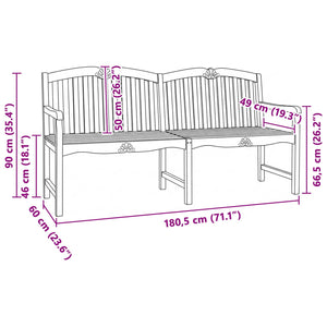 Χειροποίητη Ροζ Παγκάκι Φυσικό 180,5 x 60 x 96 εκ - Pakobazaar