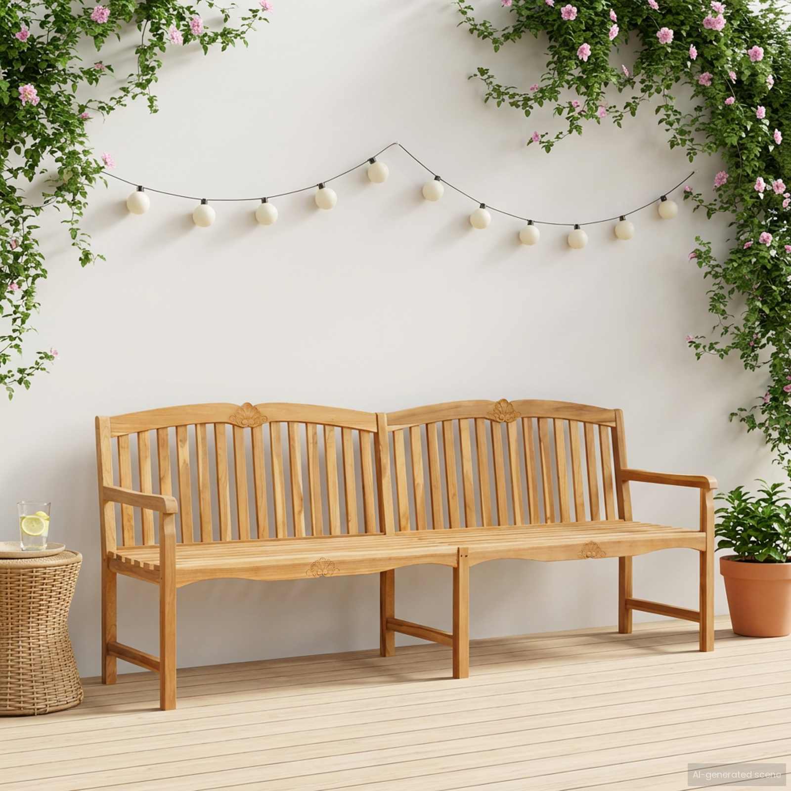 Χειροποίητη Ροζ Παγκάκι Φυσικό 228 x 61 x 94,5 εκ - Pakobazaar
