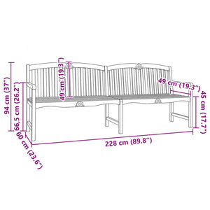 Χειροποίητη Ροζ Παγκάκι Φυσικό 228 x 61 x 94,5 εκ - Pakobazaar