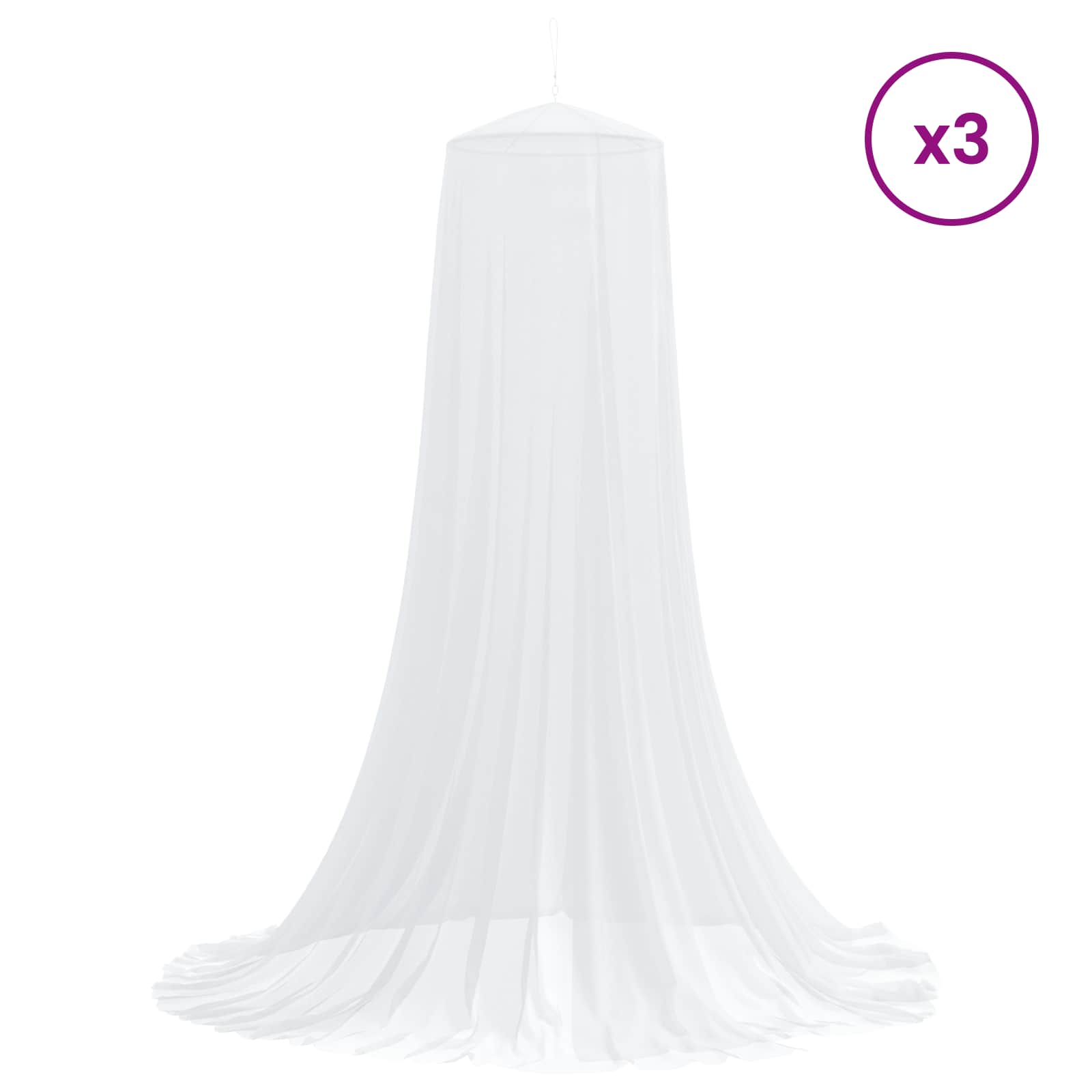 Κουνουπιέρα για κρεβάτι 156 πλέγμα 3 pcs 156 πλέγμα Λευκό - Pakobazaar