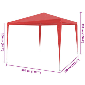 Σκηνή Πάρτυ Κόκκινο 300 x 300 x 255 εκ - Pakobazaar