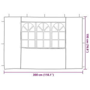 Πλευρική Σκηνής Πάρτι 2 pcs 300 x 195 εκ Ανοιχτό γκρι - Pakobazaar