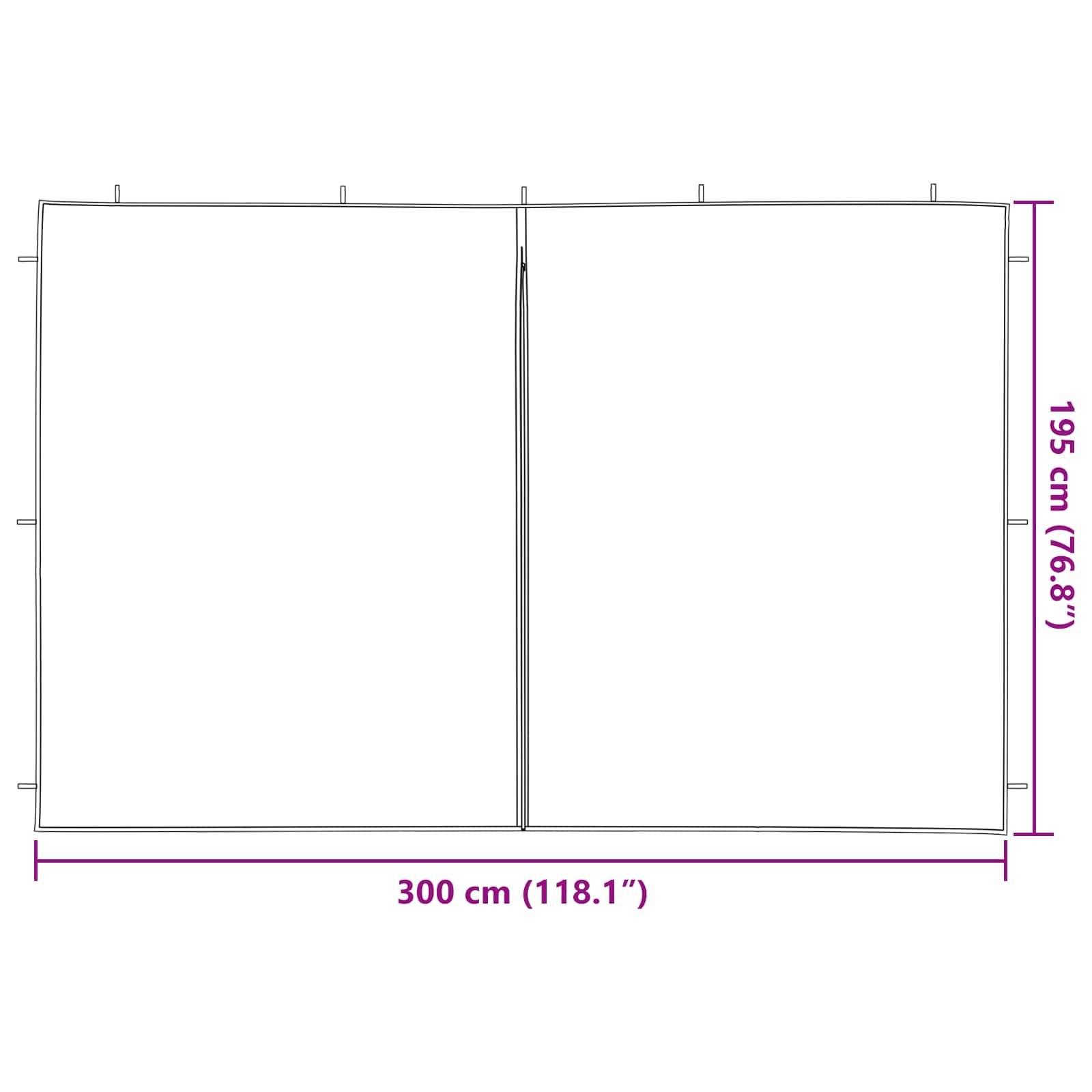Πλευρική Σκηνής Πάρτι 2 pcs Κόκκινο 300 x 195 εκ - Pakobazaar