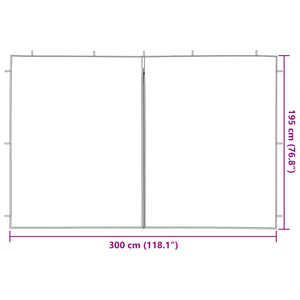 Πλευρική Σκηνής Πάρτι 2 pcs Κόκκινο 300 x 195 εκ - Pakobazaar