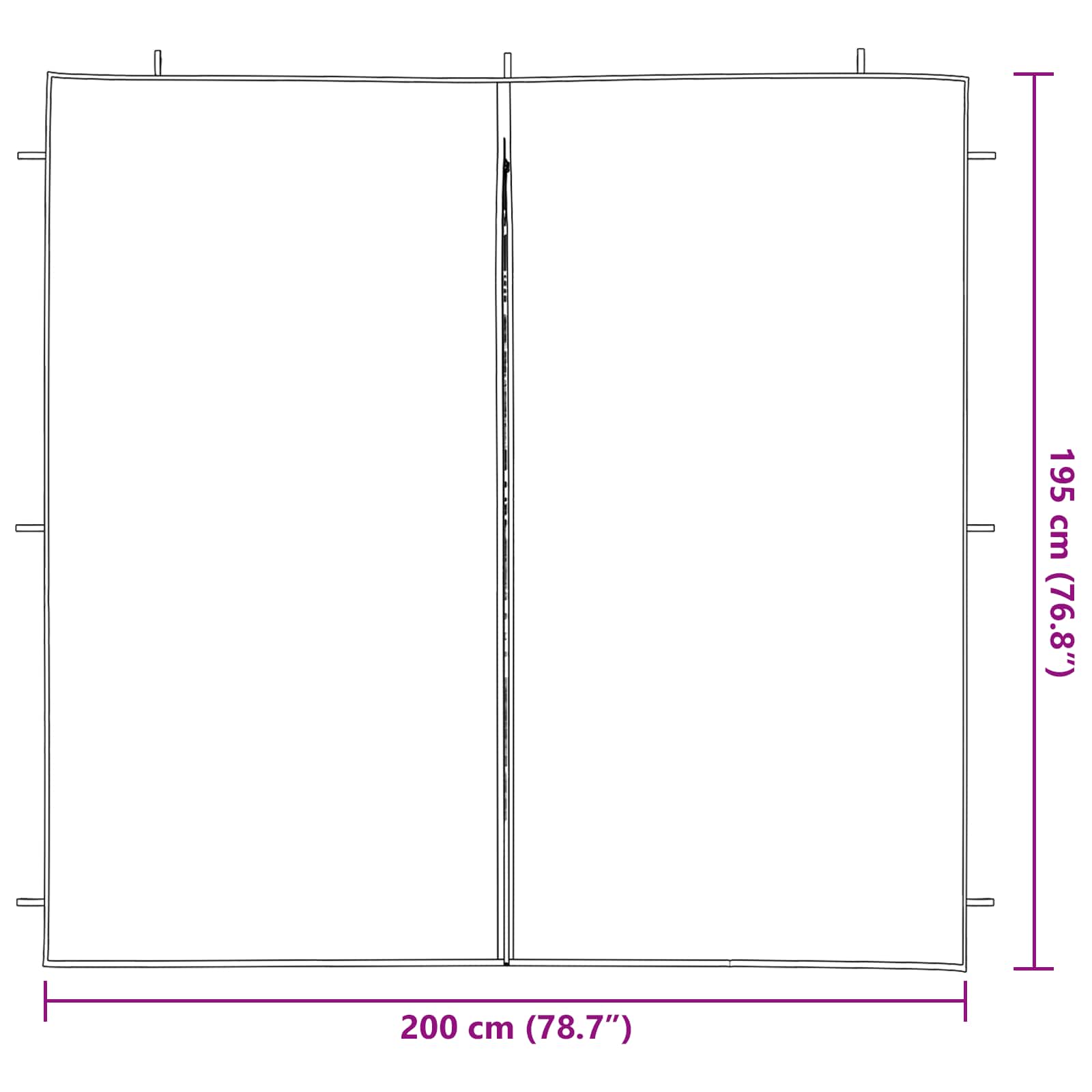 Πλευρική Σκηνής Πάρτι 2 pcs Λευκό 200 x 195 εκ. - Pakobazaar