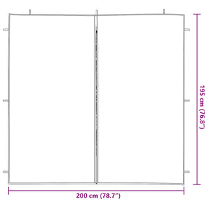 Πλευρική Σκηνής Πάρτι 2 pcs Κόκκινο 200 x 195 εκ. - Pakobazaar